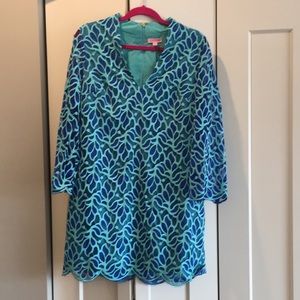 Lilly Pulitzer Blue Devina Lace Dress sz 12
